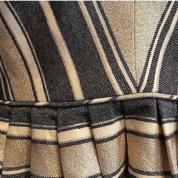 J.Crew Fit and Flare Metallic Stripe Dress holiday - Picture 6 of 8